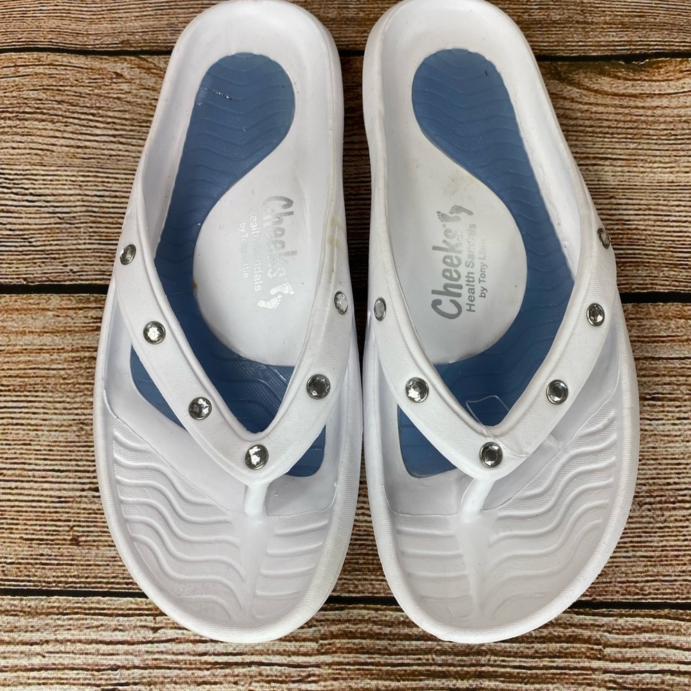 Tony Little Cheeks Health Sandals Women Size 8 Thong Sandal Foot Technology NEW